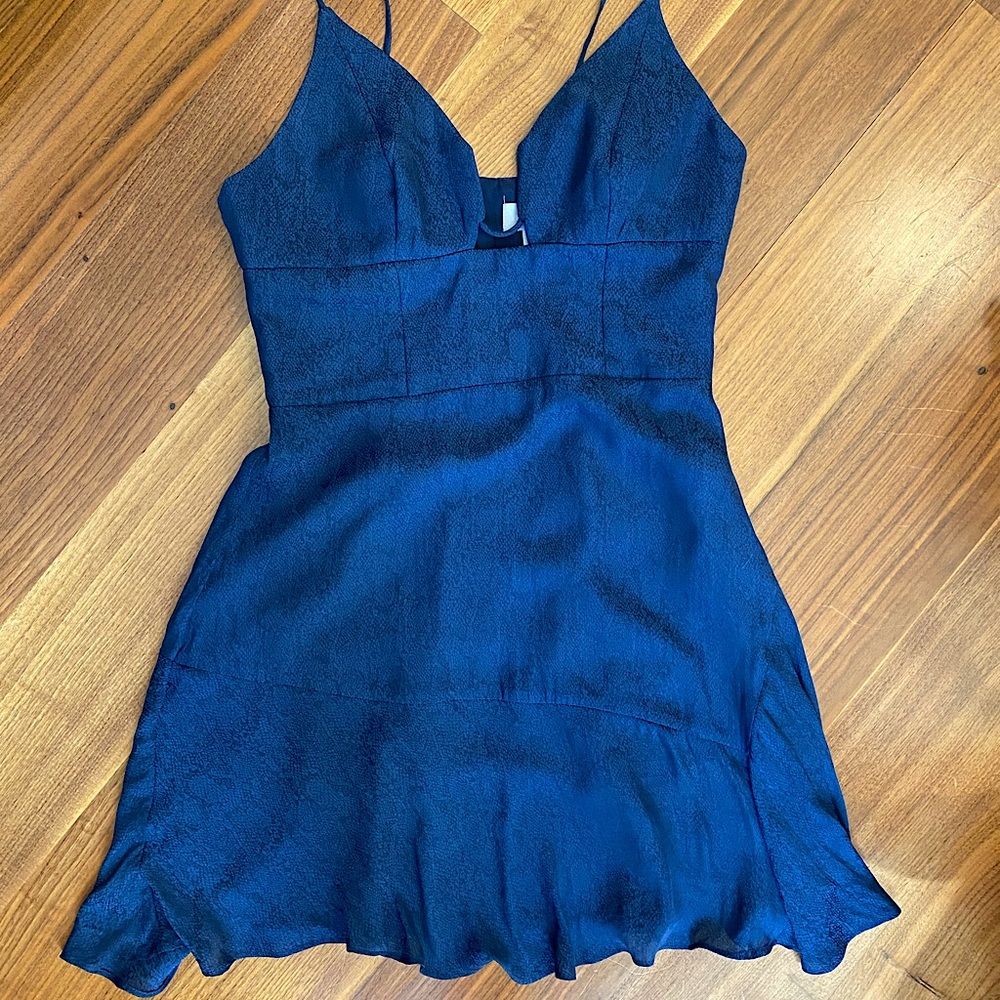 Blue Mini Dress Snakeskin Print